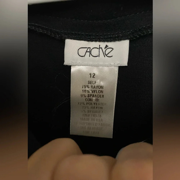 Cache Stretch Stripe Black White Sleeveless Dress Size 12 - Picture 4 of 5